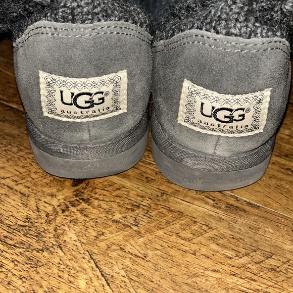 UGG Boots Australia Classic Argyle Knit Shoes Gray - Picture 3 of 5